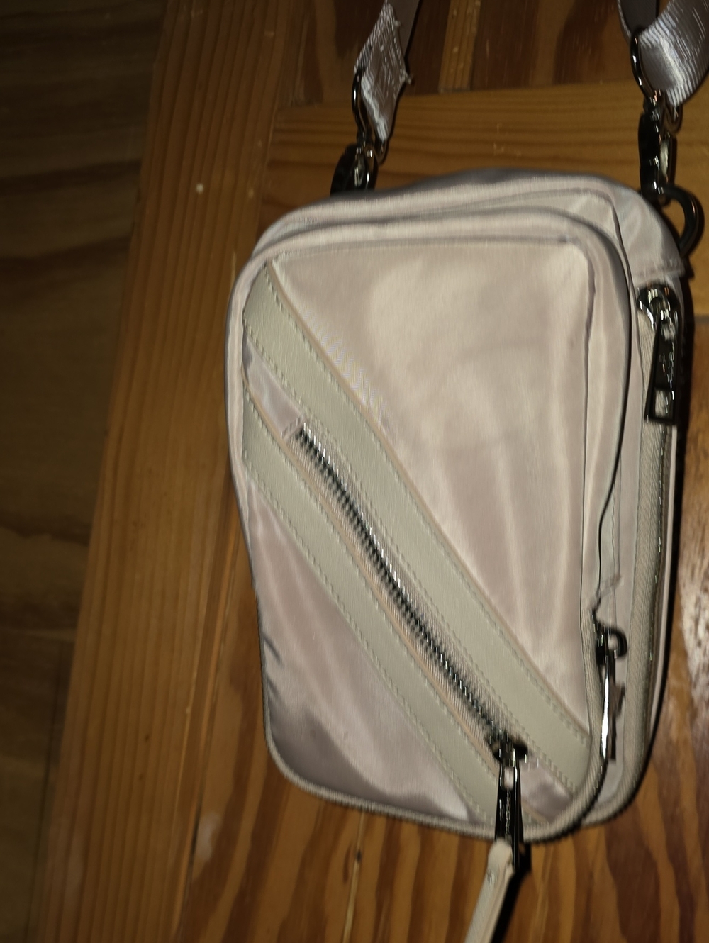 Madden Girl Small Crossbody Bag - Light Pink & Cream Accent